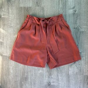 lululemon athletica High-Waist Tie-Front Shorts in Rust